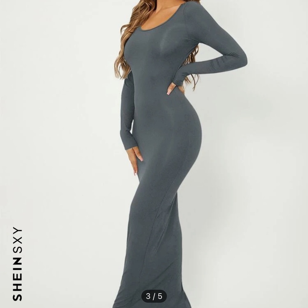 SHEIN SXY solid maxi bodycon dress